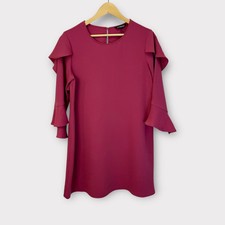 Express Shift Dress Size Medium Mauve Pink Ruffle Sleeves Loose Flowy