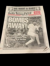 New York Post October 1 1997 Bombs Away Yankee Homers Playoff Win