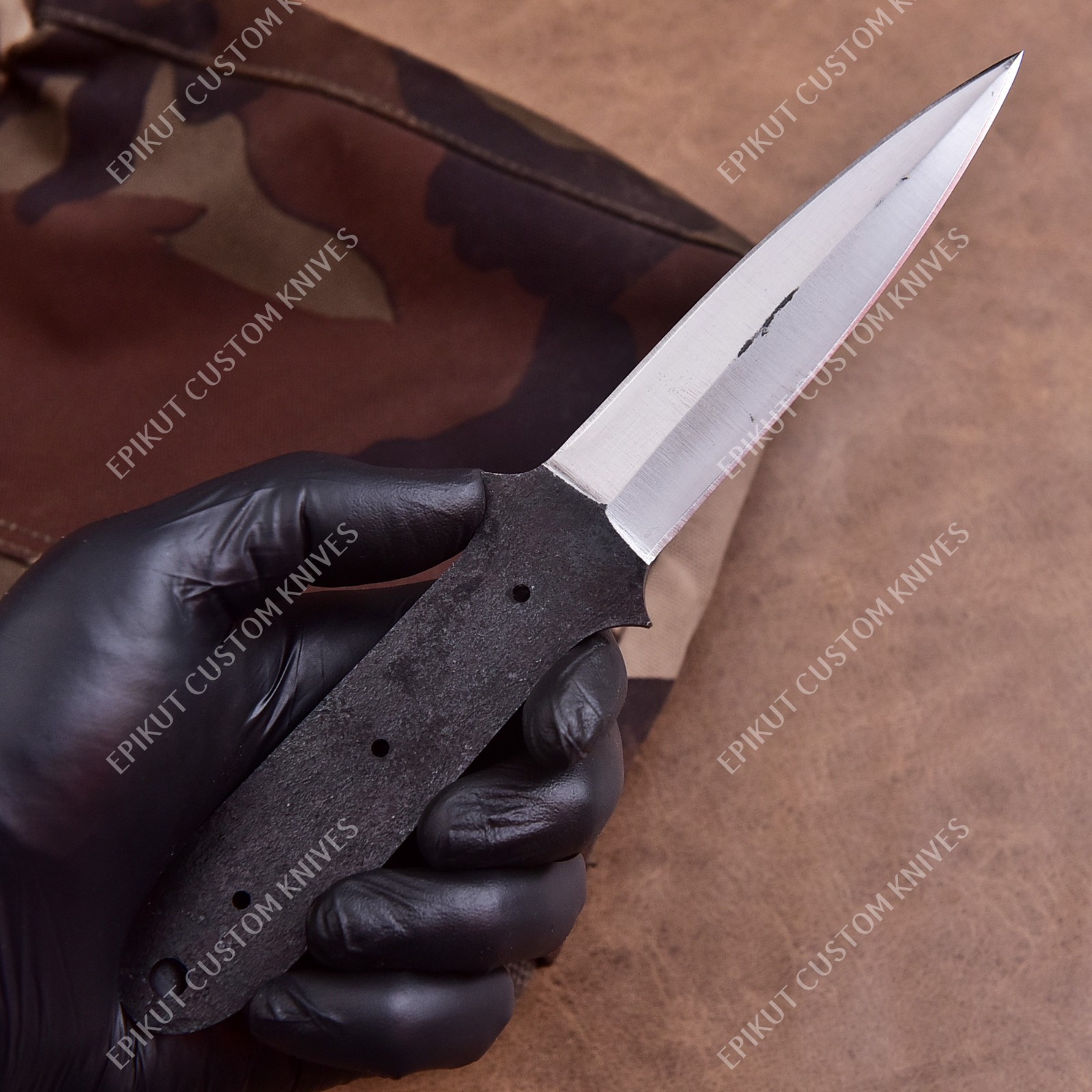 9'' 1095 High Carbon Steel Knife Blank Blade DIY Bushcraft Hunting Knife Making