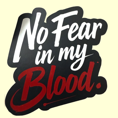 #ad No Fear In My Blood Sticker Waterproof Decal Motorcycle Car Truck 3.5x4 $4.99