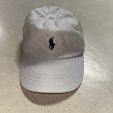 Youth Kids Polo Ralph Lauren Baseball Cap White Blue Pony Strap Hat 2T - 4T