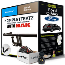 Für FORD C-Max II Typ DXA,CB7 Anhängerkupplung abnehmbar +eSatz 7pol 10- AHK