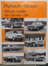 1974 Chrysler Plymouth Dodge Valiant Dart Swinger Coronet Trifolder Swedish Text