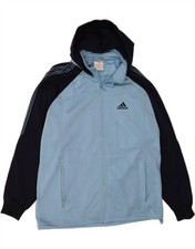 ADIDAS Mens Graphic Tracksuit Top Jacket UK 38/40 Medium Blue Colourblock BK04