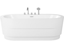 Badewanne mit Armatur oval 170x80 cm weiß freistehend moderner Stil Empresa