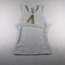 SKIMS Cotton Jersey High Neck Tank Top Light Heather Grey Size S NWT