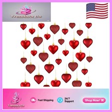 30 Heart-Shaped Ornaments for Valentine's Day Weddings 2 Sizes, Red Elegance