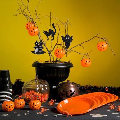 Set di 5 ornamenti di Halloween con perline nere, decorazione albero spettrale reversibile - Foto 7 di 9
