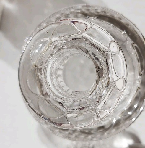 Duncan Miller Clear Glass Perfume Cologne Bottle w Stopper Hobnail Vtg Round - Picture 5 of 11