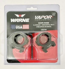 Warne V601M Vapor Horizontal Scope Rings - 1" Tube Medium - Matte Black