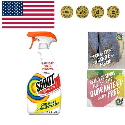 Active Enzyme Laundry Stain Remover Spray, Triple-Acting Formula Clings, Pene...