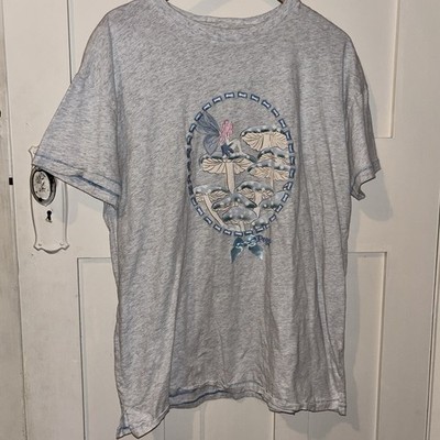 Cotton On x Peach PRC Fairy Graphic Ribbon Tee Blue S Oversized