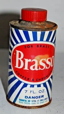 Vintage Brasso 7 oz 3/4 full tin, brass, copper & chromium Polish Cleaner