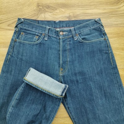 Evisu 098 Jeans Herren W30 L32 Blau Slim Fit Denim Selvedge Japan Baumwolle