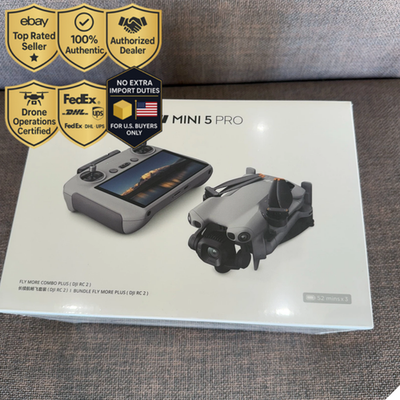 DJI Mini 5 Pro Fly More Combo Plus + RC2 Controller 3 Batteries No