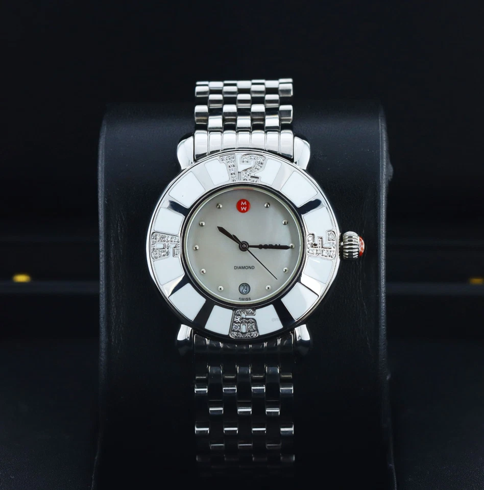 Michele Deco Coral Ladies 36mm, MOP Dial, Diamond Bezel - Steel, MW14B01F1025 - Image 4 of 4