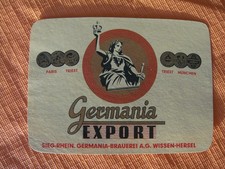 *** Sieg-Rhein. GERMANIA Brauerei Wissen-Hersel altes Bieretikett ***