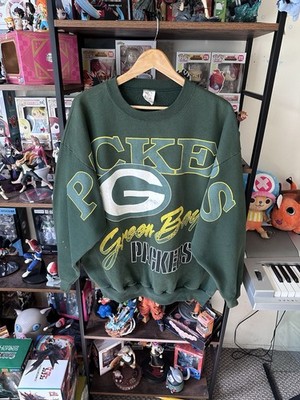 Vintage Green Bay Packers Green Spellout Sweatshirt Men s XL 90s 