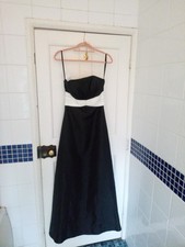 Eclipse Evening Wear By Linzi Jay Black / ivory sequin Dress with bow Size UK 10