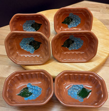 6 Stangl Hydrangea & Leaves Pottery Jello / Butter Molds Terra Cotta