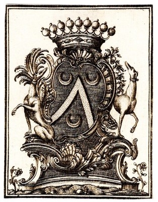 Exlibris Robethon Perche Ex-Libris Copper Engraving Coat Of Arms 18E