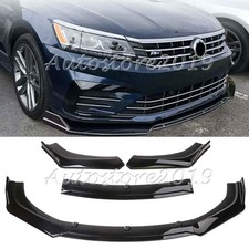 For Vw Passat 2010-2023 Glossy Black Front Bumper Lip Splitter Spoiler Body Kit