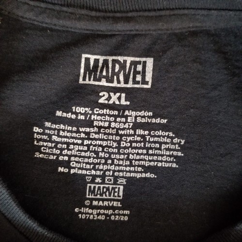 Marvel Men T-Shirt 2XL Black Superheroes Front Graphic Short Slv Cotton - SPOTS* - Picture 2 of 12