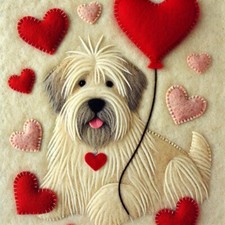 Luxury Wheaten Terrier Birthday Card - blank inside FH