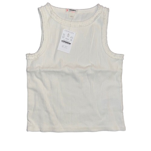 J.Crew Kids Size XXS Ruffle Ribbed Tank Top Ivory Cotton Blend Girls NWT BH155 - Picture 2 of 12