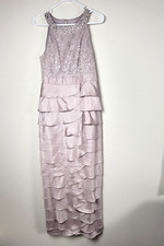 Jessica Howard Dress SZ 8 Lace Beaded Tiered Maxi Gown Mother of the Bride READ