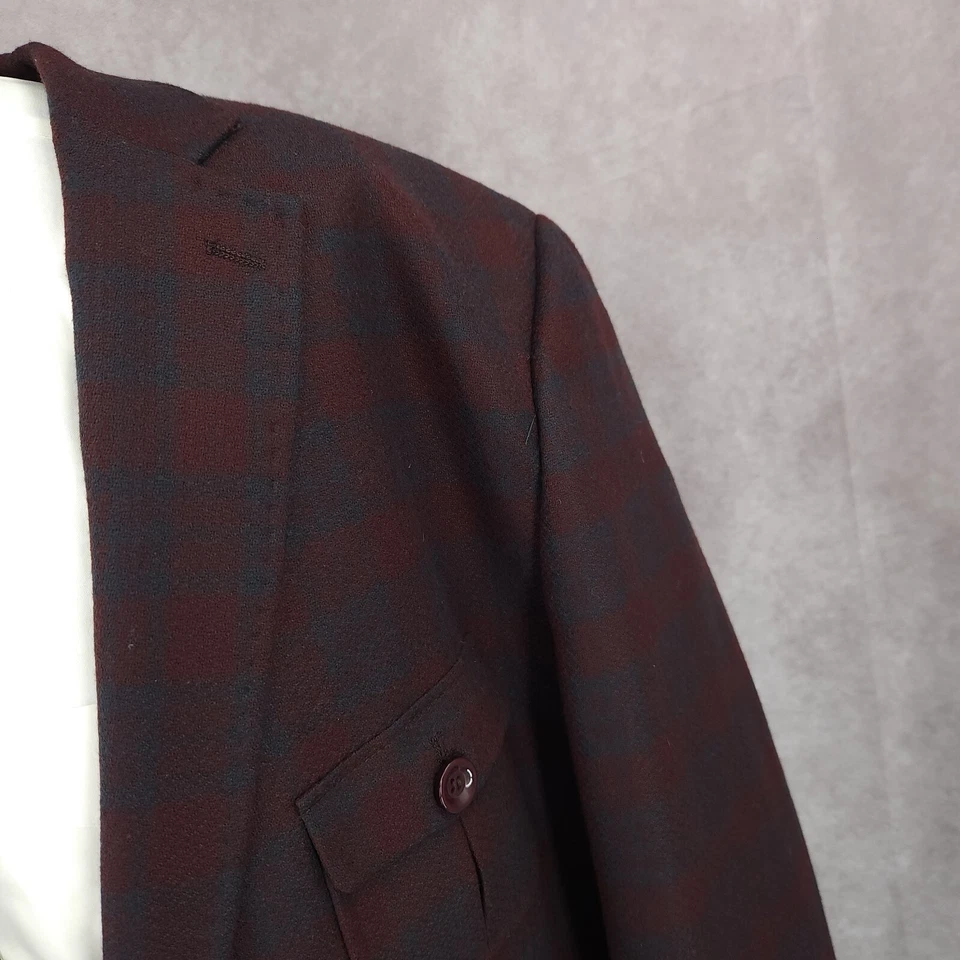 Blazer Apollo King Para Hombres 58 Rojo Azul Super 150's Abrigo Deportivo Ventilado Chaqueta Lana Foto 4 de 4