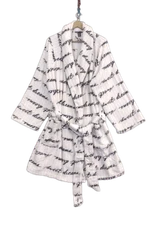 VICTORIA’S SECRET COZY SHORT PLUSH BATH ROBE PINK STRIPED XL/XXL NWT