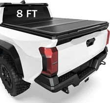 8FT Hard Fold Truck Bed Tonneau Cover For 03-25 Dodge Ram 1500 2500 3500HD 96.3"