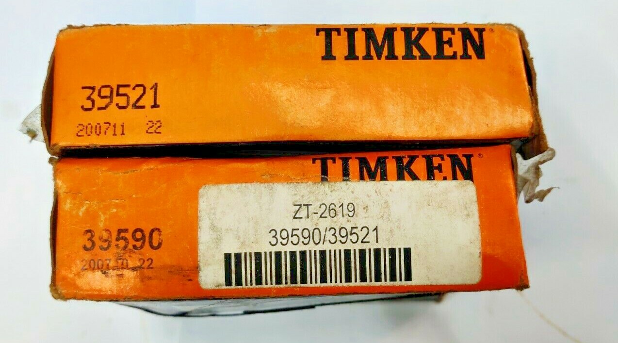 Timken USA Tapered Roller Bearing Set 39590 39521 New Complete Kit