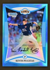 2008 Bowman Chrome #BDPP104 Kevin Pucetas 42/99 Blue Refractor Prospect