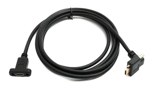 SYSTEM-S USB 3.1 Gen 2 Kabel 2 m Typ C Stecker zu Buchse Doppel Schraube Up