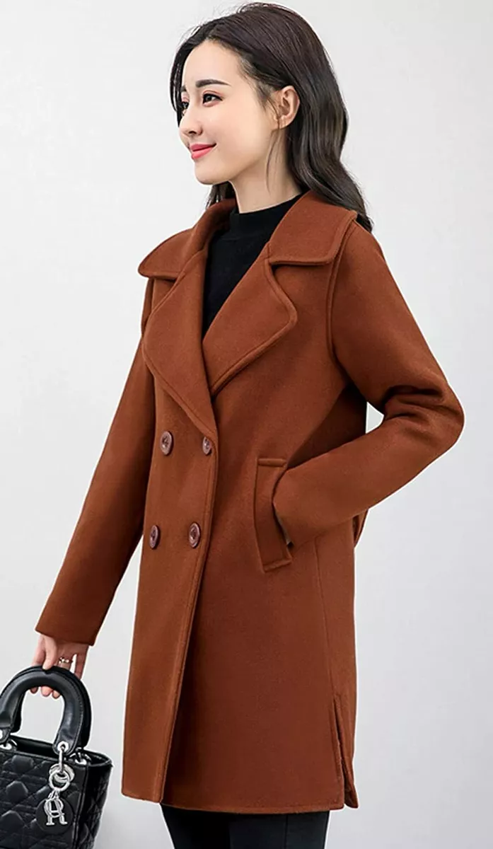 detachable lapel classic peacoat