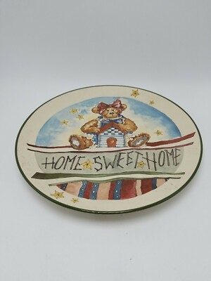 Bearware Pottery / Boyd's Bears ''Home Sweet Home'' Dinner Plate  - 11 Inch