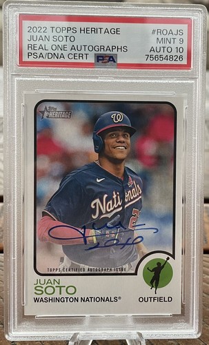 Juan Soto Real One AUTO 2022 Topps Heritage PSA 9 AUTO 10 POP /2 None Higher
