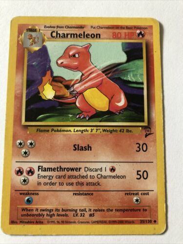 1999 Charmeleon Pokemon Card 35/130 Stage 1 #5 Base Set NEVER PLAYED WITH Rare 