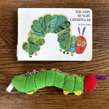 1987 The Very Hungry Caterpillar Eric Carle Kids Book w/ Plush Toy NICE 