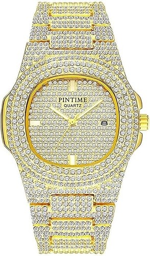 Luxury Unisex Crystal Diamond Watches Big Face Women's & Men's Quartz Watch - 第 1/30 張圖片