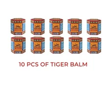 Tiger Balm Red (PACK OF 10) Super Strength Pain Relief Ointment - 19 gm each