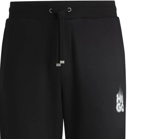 Hugo Boss Mens Tracksuit Bottoms HUGO Dilbero Relaxed Fit Joggers in Black - Picture 3 of 9