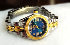 Damen modische Quarzuhr mit Zifferblatt besetzt mit Strasssteinen und Stahlband