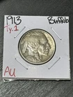 1913 P Buffalo Nickel Type 1 Stunning AU+ About Uncirculated Coin (Raw12929)