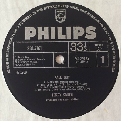 TERRY SMITH「FALL OUT」UKオリジナル盤/サバービア/ SCOTT WALKER] TERRY SMITH ~ FALL OUT ~ 1969 UK 8-TRACK
