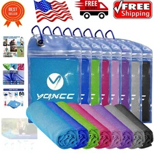 Large Microfiber Cooling Towels - 8 Pack for Yoga, Gym, and Outdoor Activities
