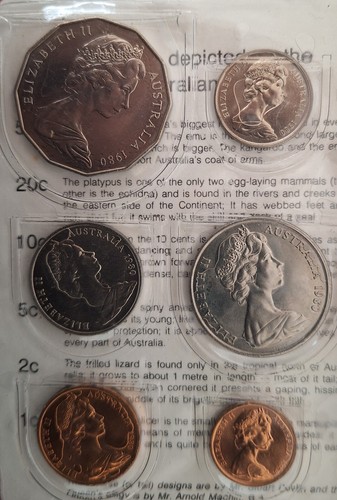 1983 Australia Year Set of 6 UNC coins in RAM Folder - Picture 3 of 12