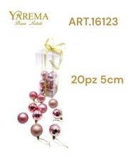 Serie Set 20 Pezzi Palle Palline Albero Di Natale Rosa Antico 5cm Addobbi bal